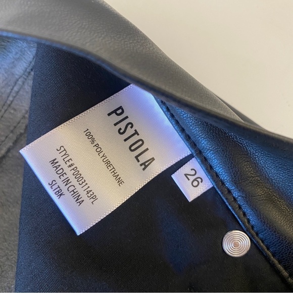 Pistola || Rumi Vegan Leather Mini Skirt Tulip Dolphin Hem Black 26 - Picture 6 of 8